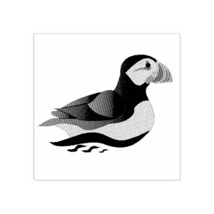 Tecknad för skadlig atlantisk Puffin Swimming Stämpel