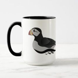 Tecknad för skadlig horned Puffin Swimming Mugg