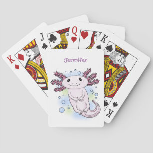 Tecknad för skadlig rosa med axolotl casinokort