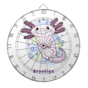 Tecknad för skadlig rosa med axolotl darttavla