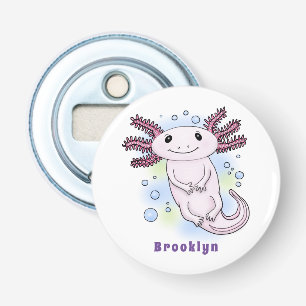 Tecknad för skadlig rosa med axolotl flasköppnare