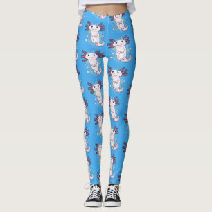 Tecknad för skadlig rosa med axolotl leggings