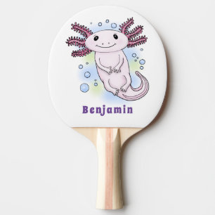 Tecknad för skadlig rosa med axolotl pingisracket