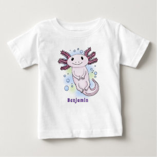 Tecknad för skadlig rosa med axolotl t shirt