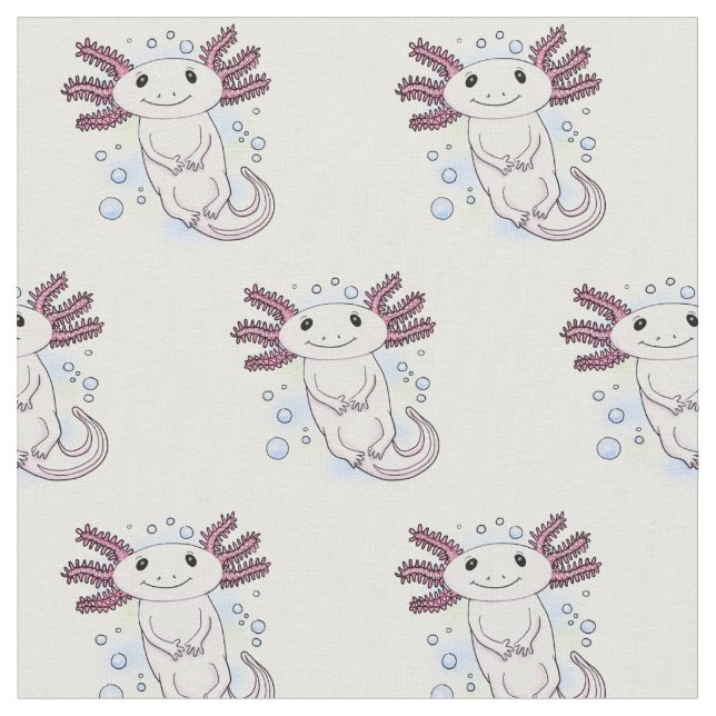Tecknad för skadlig rosa med axolotl tyg (Närbild)