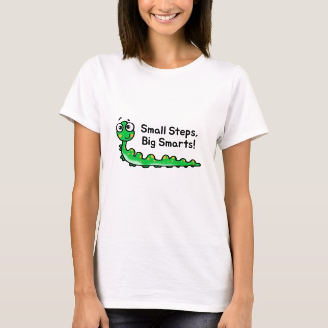 Tecknad för små steg - stor Smarts-pelare T Shirt (Framsida)