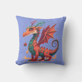 Tecknad för Snyggt av julrenar i Dragon-Abstrakten Kudde