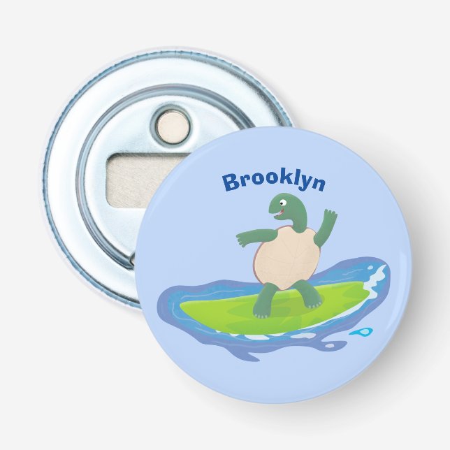 Tecknad för surfande tortoisvåg flasköppnare (Framsidan)