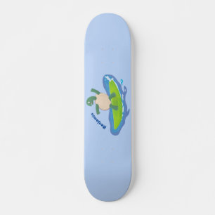 Tecknad för surfande tortoisvåg mini skateboard bräda 18,5 cm
