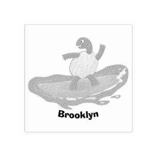 Tecknad för surfande tortoisvåg stämpel