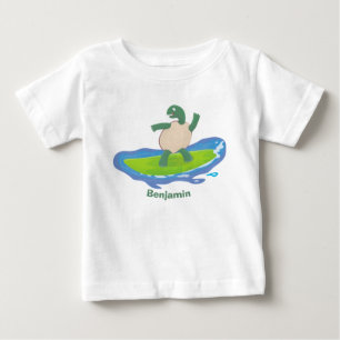 Tecknad för surfande tortoisvåg t shirt