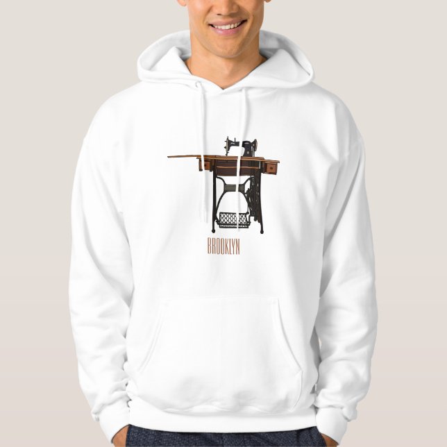 Tecknad för sydd maskin hoodie (Framsida)