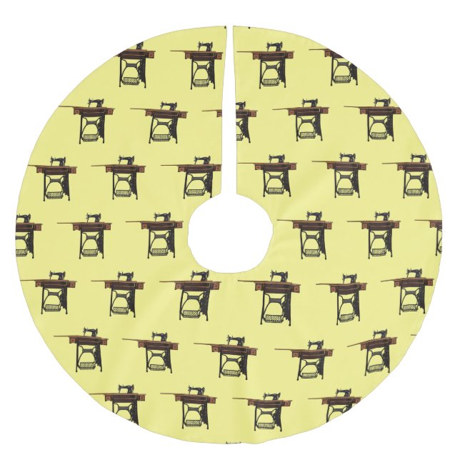 Tecknad för sydd maskin julgransmatta borstad polyester (Framsidan)