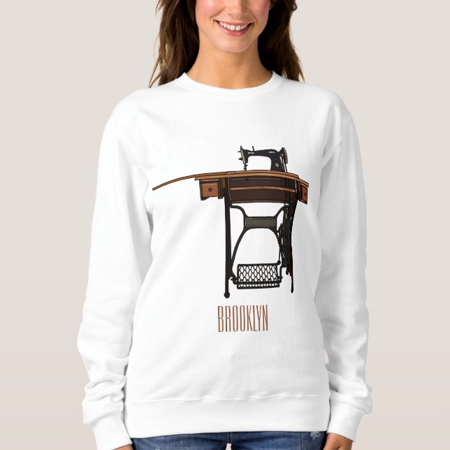 Tecknad för sydd maskin t shirt (Framsida)