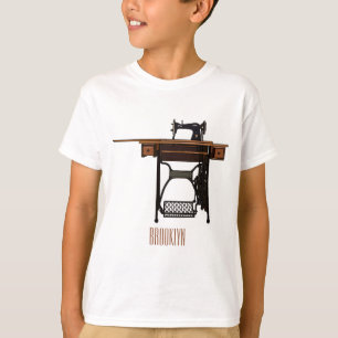 Tecknad för sydd maskin t shirt