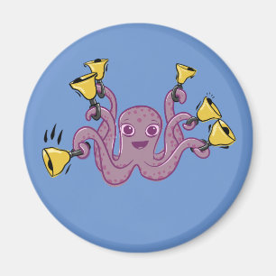 Tecknad för taktopus Ringing Handbells Magnet