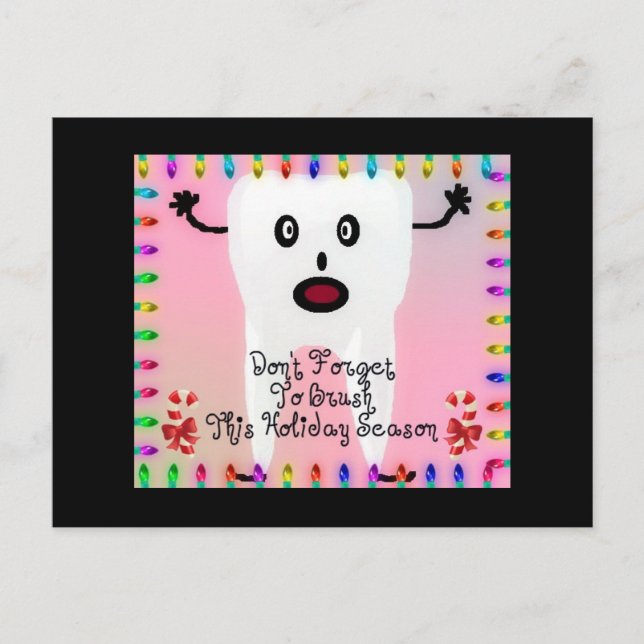 Tecknad för tandläkare vid jul helg vykort (Framsida)