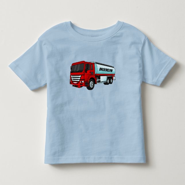 Tecknad för tankerbränsletransport med lastbil t shirt (Framsida)