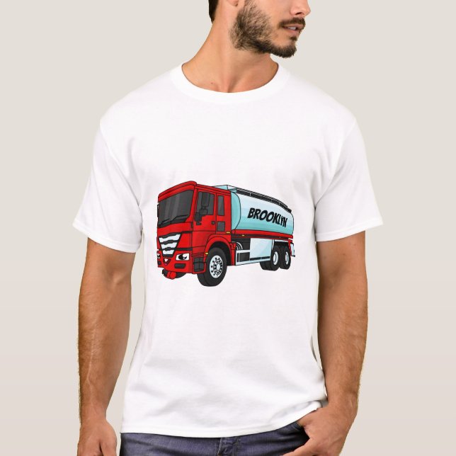 Tecknad för tankerbränsletransport med lastbil t shirt (Framsida)