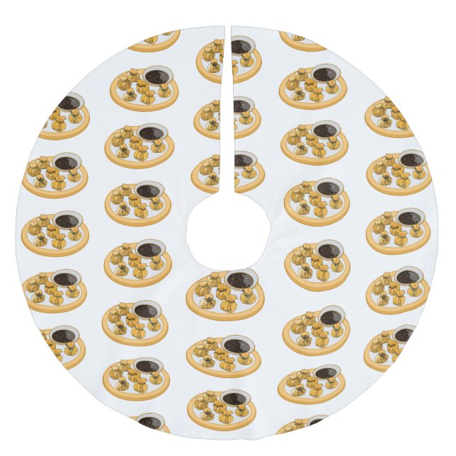 Tecknad för thailändska räkor julgransmatta borstad polyester (Framsidan)