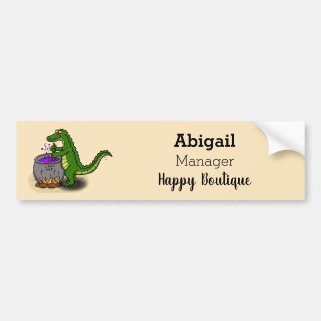 Tecknad för tillagning av grönt alligator bildekal (Framsidan)