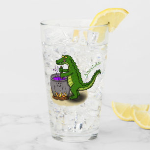Tecknad för tillagning av grönt alligator glaskopp