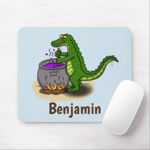 Tecknad för tillagning av grönt alligator musmatta
