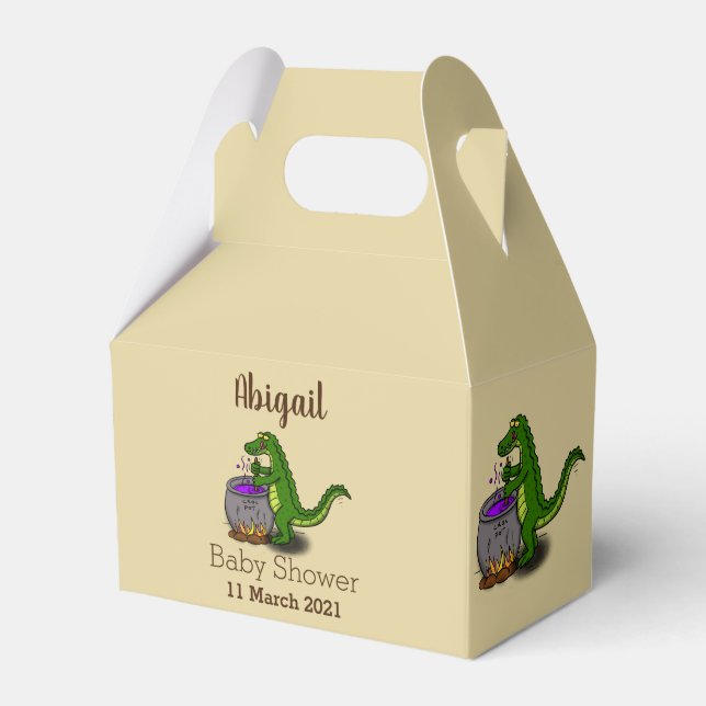 Tecknad för tillagning av grönt alligator presentaskar (Framsidan Sidan)
