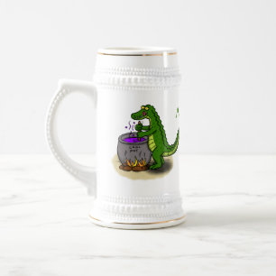 Tecknad för tillagning av grönt alligator sejdel