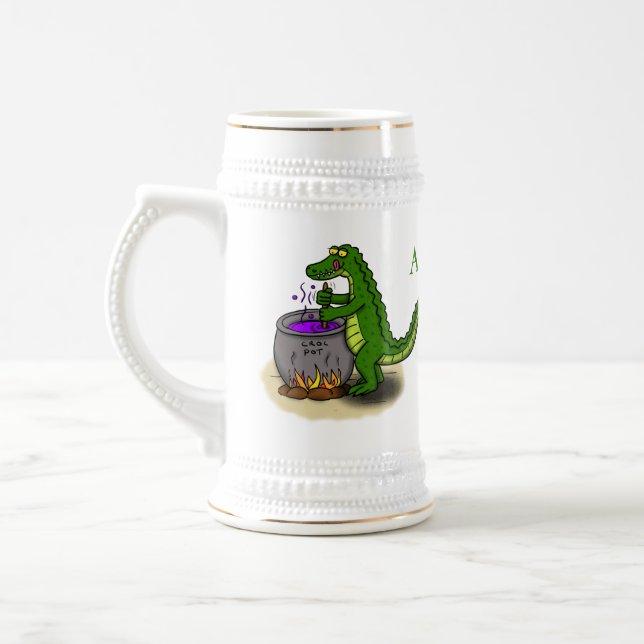 Tecknad för tillagning av grönt alligator sejdel (Vänster)