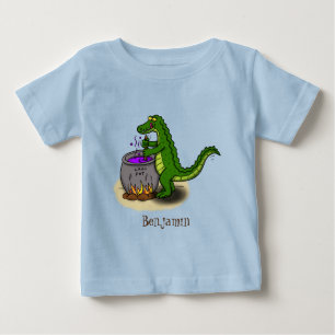 Tecknad för tillagning av grönt alligator t shirt