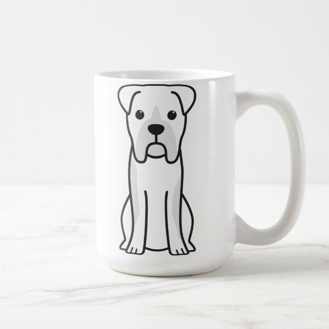 Tecknad för tjurboxarehund kaffemugg (Höger)