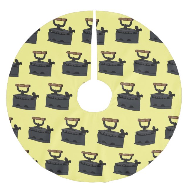 Tecknad för träkol järn julgransmatta borstad polyester (Framsidan)