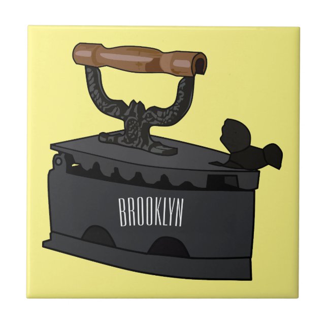 Tecknad för träkol järn kakelplatta (Framsidan)