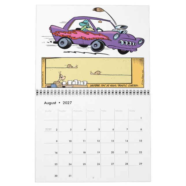 Tecknad för träktecken kalender (Aug 2027)