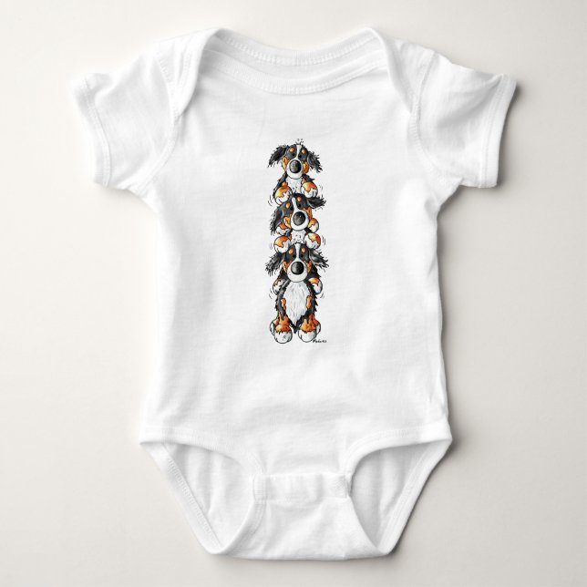 Tecknad för tre Bernese berghundar Tee Shirt (Framsida)