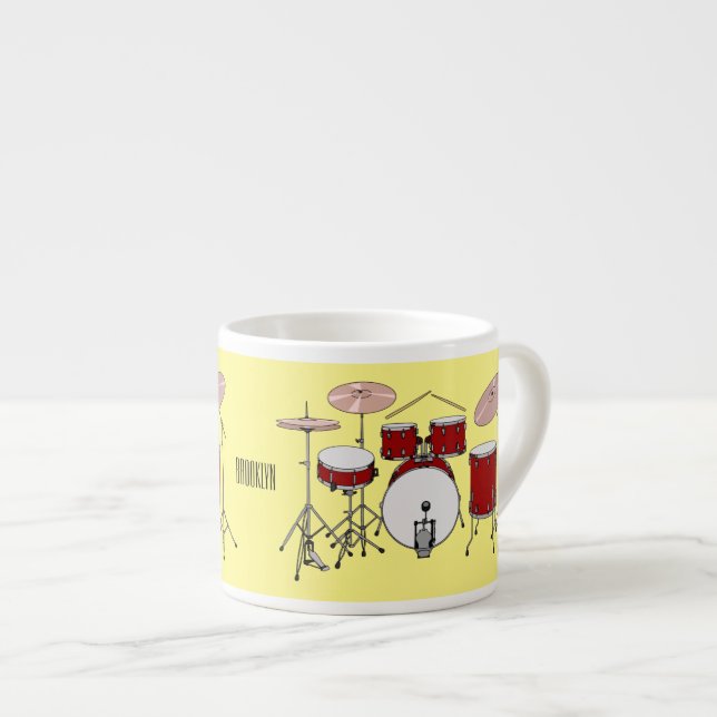 Tecknad för trumsats illustration espressomugg (Framsida höger)