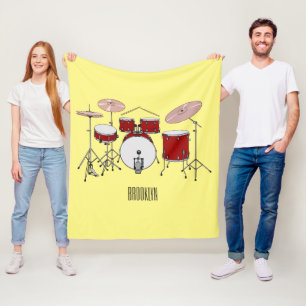 Tecknad för trumsats illustration fleecefilt
