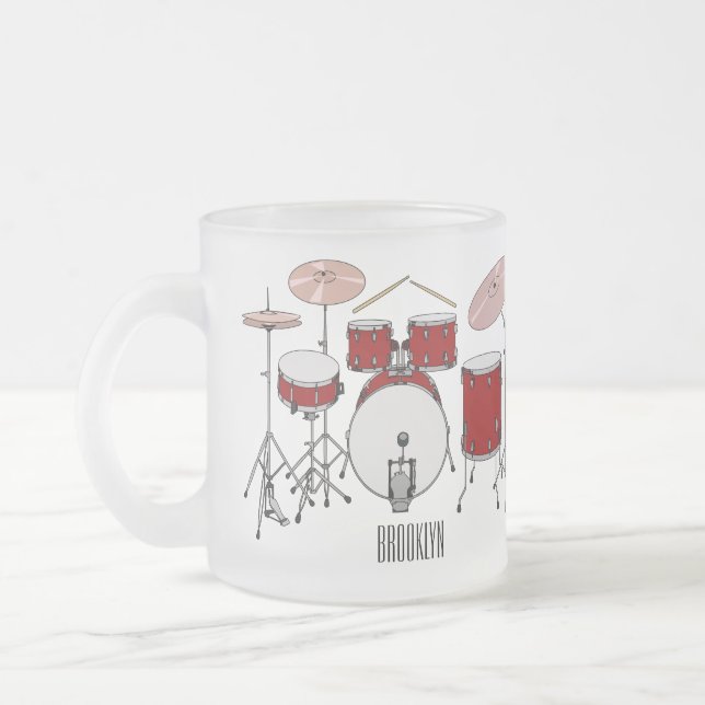 Tecknad för trumsats illustration frostad glasmugg (Vänster)