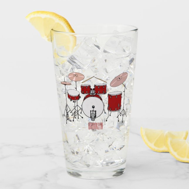 Tecknad för trumsats illustration glaskopp (Framsida Ice)