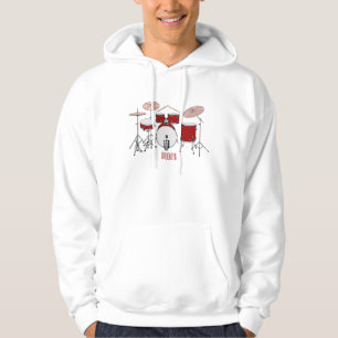 Tecknad för trumsats illustration hoodie