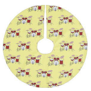 Tecknad för trumsats illustration julgransmatta borstad polyester