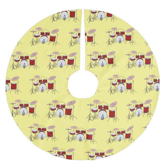 Tecknad för trumsats illustration julgransmatta borstad polyester (Framsidan)