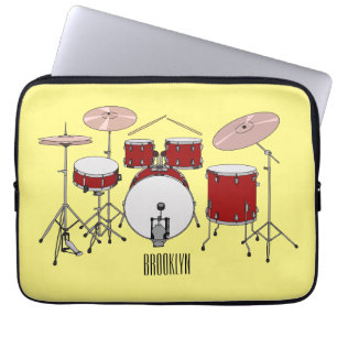 Tecknad för trumsats illustration laptop fodral