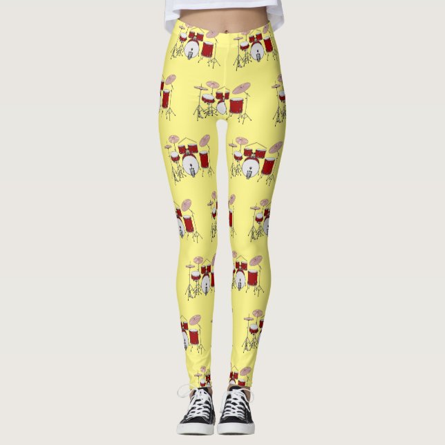 Tecknad för trumsats illustration leggings (Framsida)