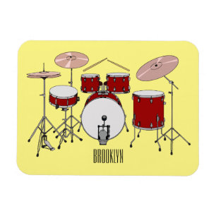 Tecknad för trumsats illustration magnet