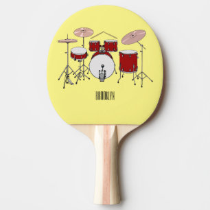 Tecknad för trumsats illustration pingisracket