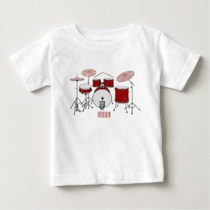 Tecknad för trumsats illustration t shirt