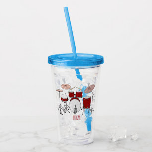 Tecknad för trumsats illustration take away mugg