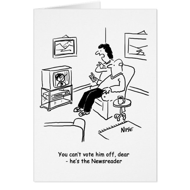 Tecknad för TV-röstning. Hälsningskort (Framsidan)